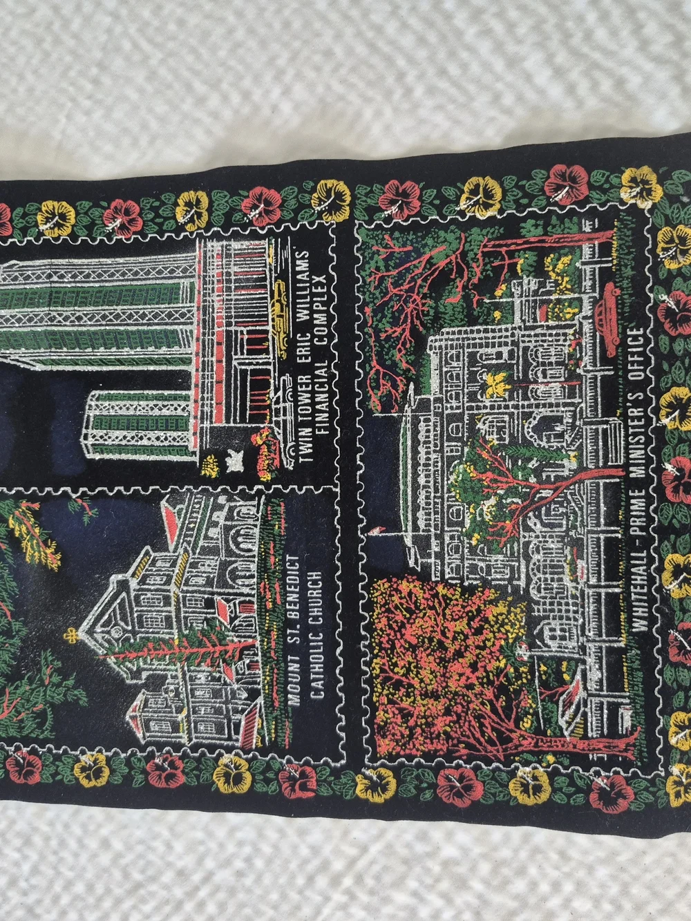 Trinidad & Tobago Black Embroidered Wall Hanging by
